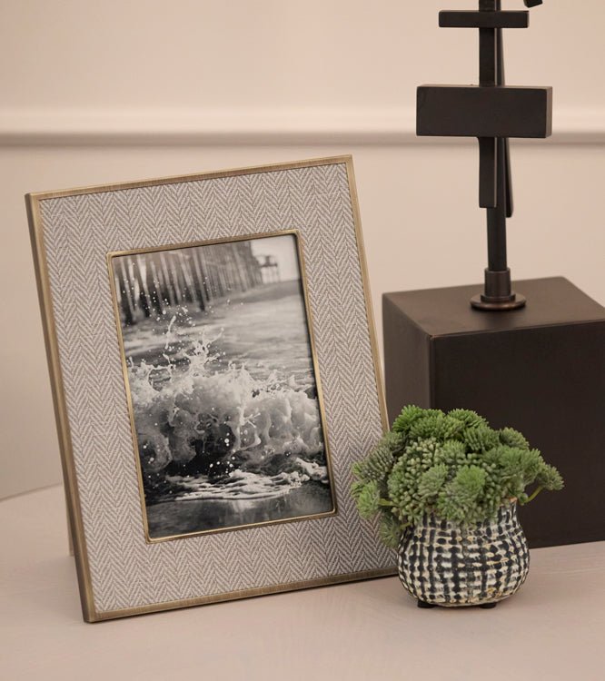 Sophie Paterson Photo Frame Oatmeal Herringbone 5 x 7" - Addison Ross Ltd UK