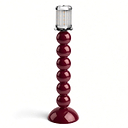 Tall Cherry Bobbin Lacquered Lamp Base & Rechargeable Bulb