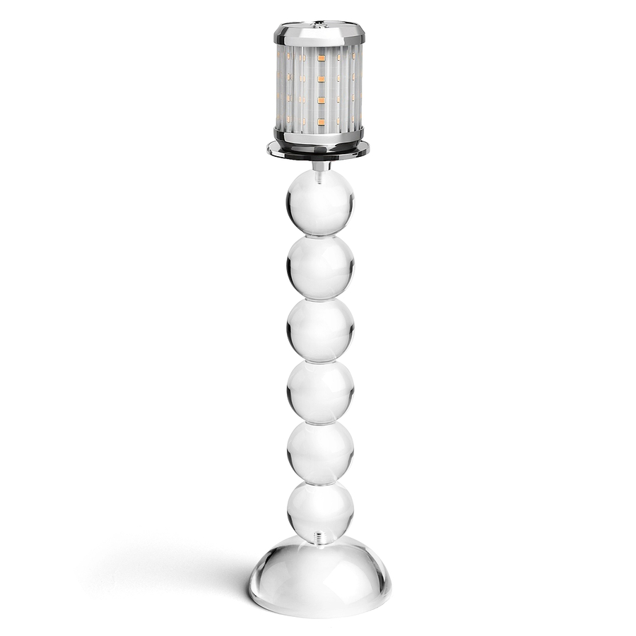 Tall Clear Bobbin Lamp Base & Rechargeable Bulb - Addison Ross Ltd UK