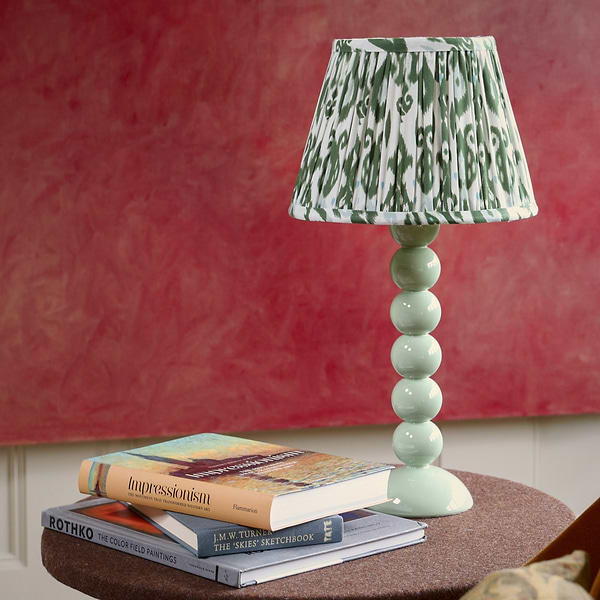 Tall Sage Bobbin Lacquered Lamp Base & Rechargeable Bulb - Addison Ross Ltd UK