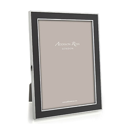 Taupe Enamel & Silver Frame