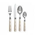 Wave Cutlery - Cappuccino & White (16‑Piece Set) - Addison Ross Ltd UK