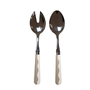Wave Salad Servers - Cappuccino & White (2‑Piece Set)