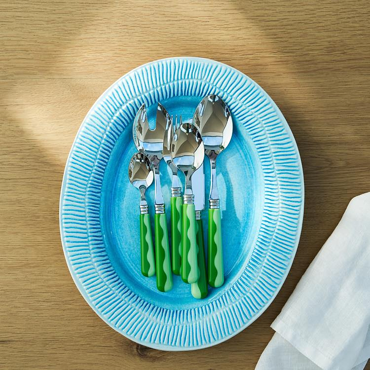 Wave Salad Servers - Leaf & Apple Green (2‑Piece Set) - Addison Ross Ltd UK