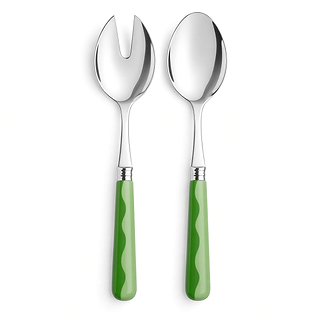 Wave Salad Servers - Leaf & Apple Green (2‑Piece Set)