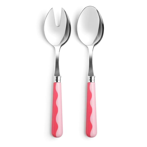 Wave Salad Servers - Watermelon & Pink (2‑Piece Set)