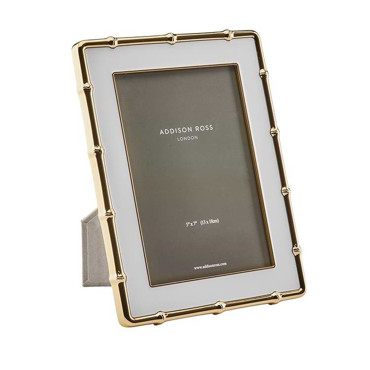 White & Gold Bamboo Photo Frame - Addison Ross Ltd UK