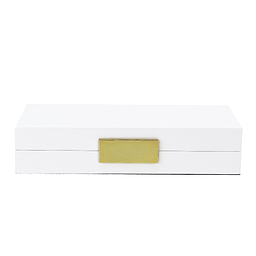 White Lacquer Box With Gold
