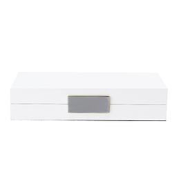White Lacquer Box With Silver