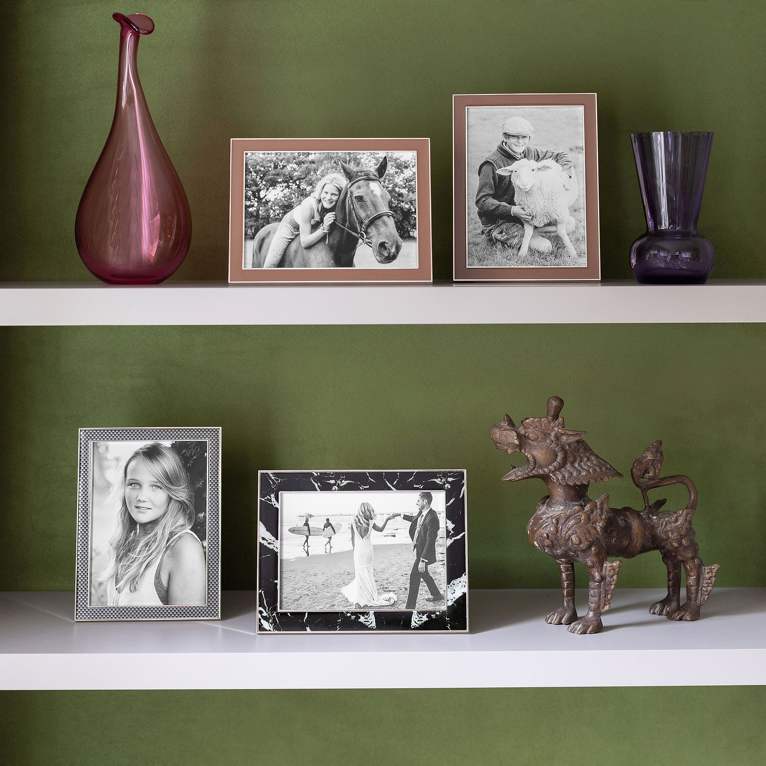 Grey Carbon Fibre & Silver 15mm Photo Frame - Addison Ross Ltd UK