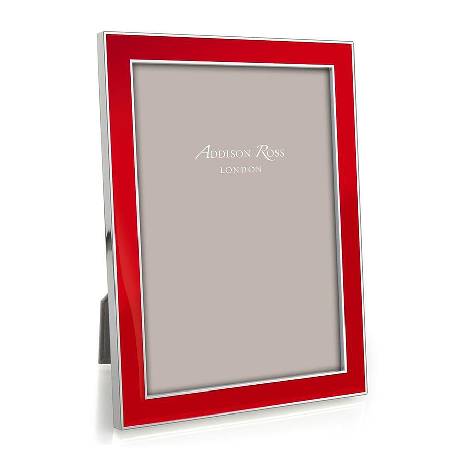 Red Enamel & Silver Frame - Addison Ross Ltd UK