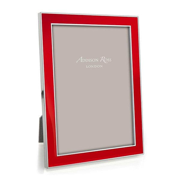 Red Enamel & Silver Frame - Addison Ross Ltd UK