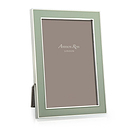 Pale Sage Green Enamel & Silver Frame
