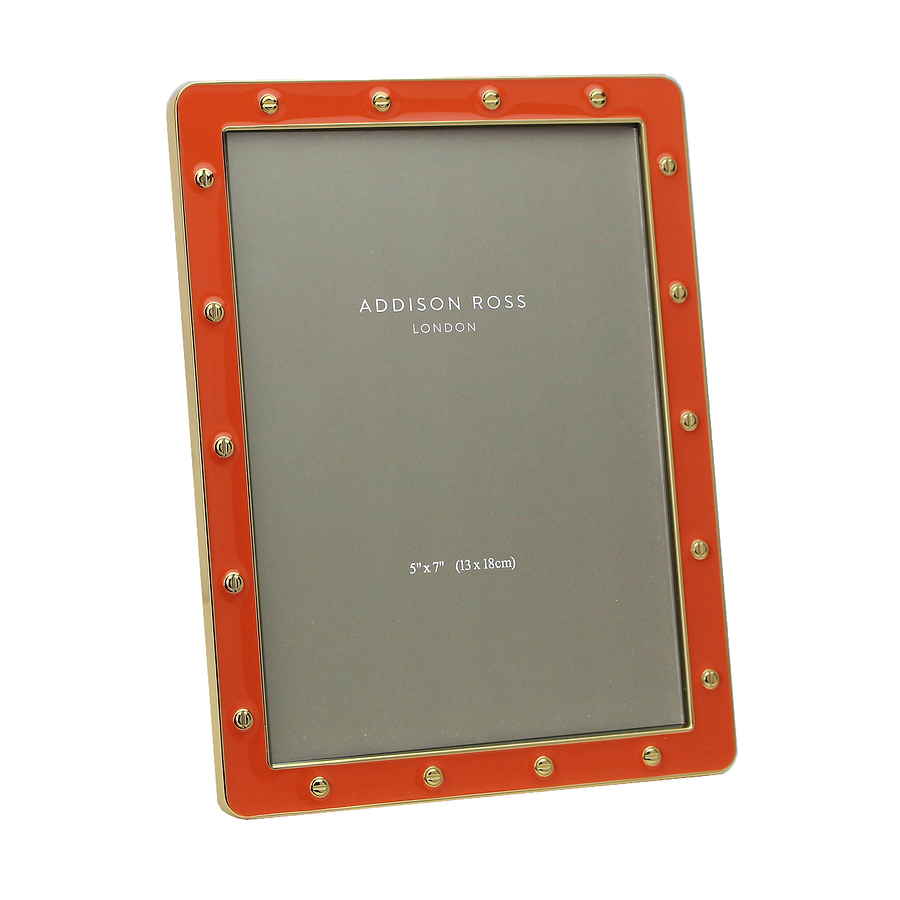 Orange Enamel & Gold Locket Picture Frame - Addison Ross Ltd UK