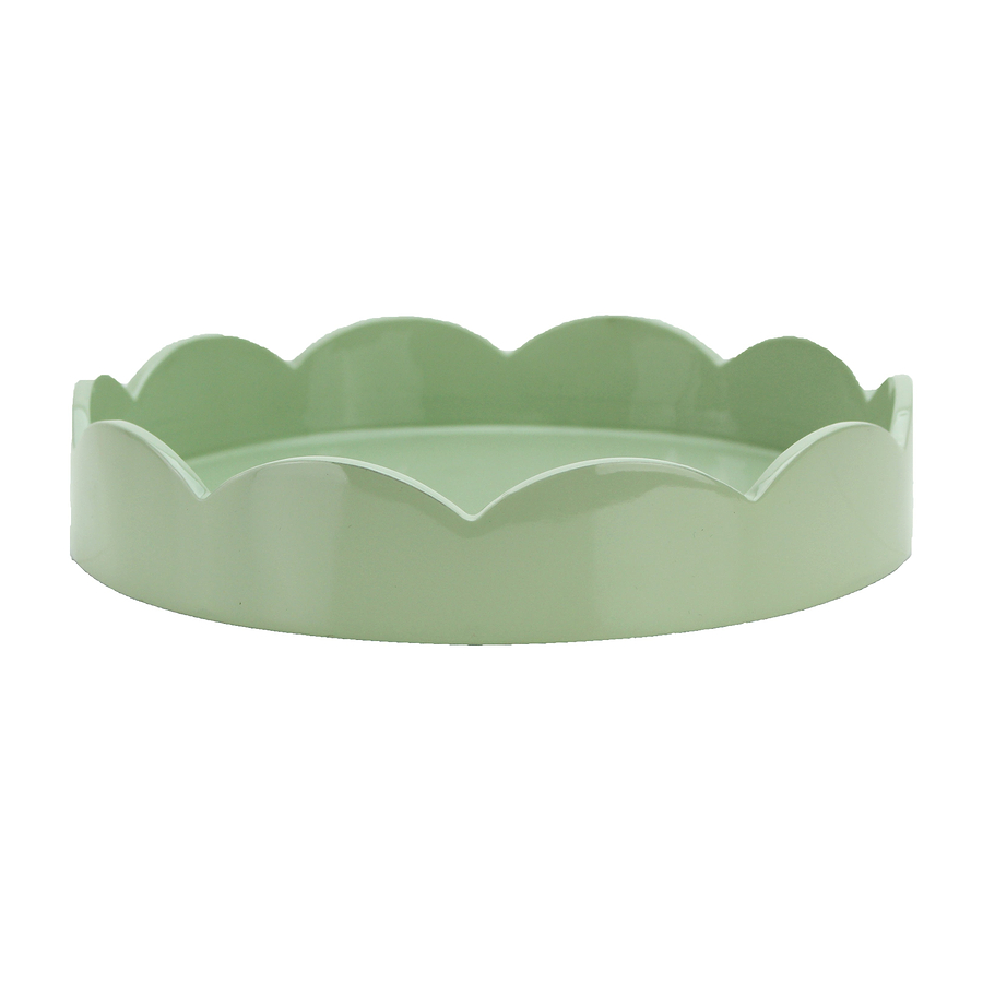 Sage Green Small Scallop Round Tray - Addison Ross Ltd UK