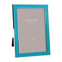 Aqua Blue Enamel & Silver Frame