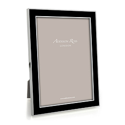 Black Enamel & Silver Frame