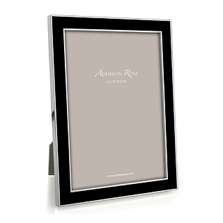 Black Enamel & Silver Frame