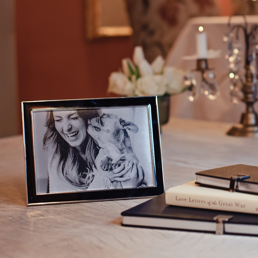 Black Enamel & Silver Frame - Addison Ross Ltd UK