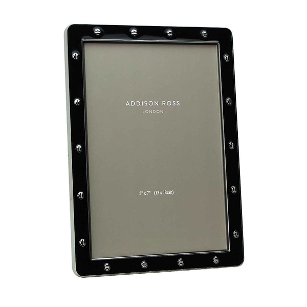 Black Enamel & Silver Locket Frame - Addison Ross Ltd UK