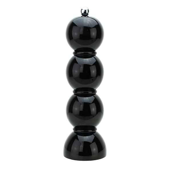 Black Lacquer Bobbin Salt or Pepper Mill Grinder - Addison Ross Ltd UK