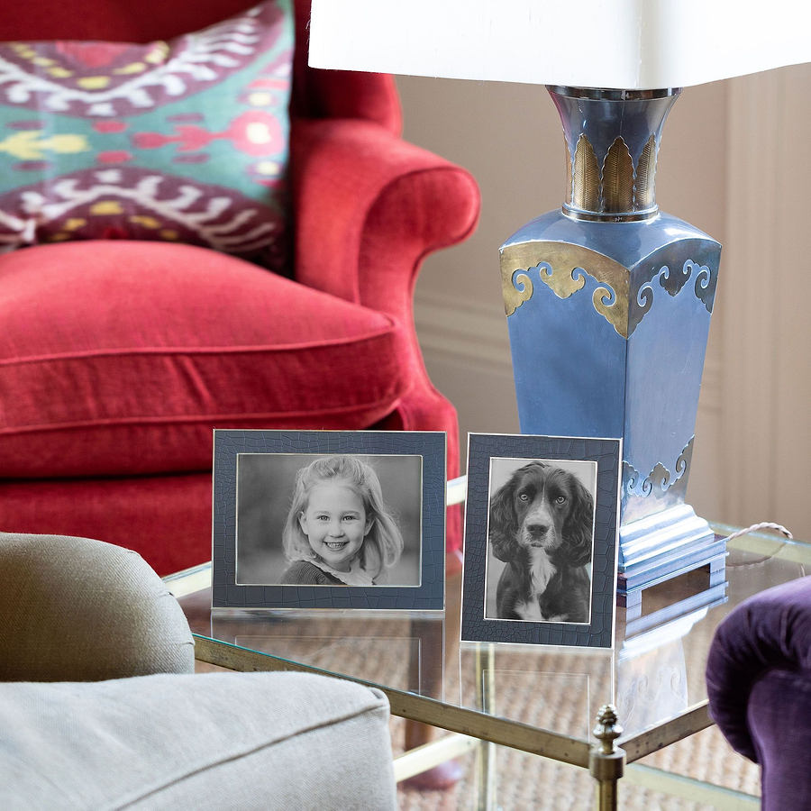 Blue Croc & Silver Frame - Addison Ross Ltd UK