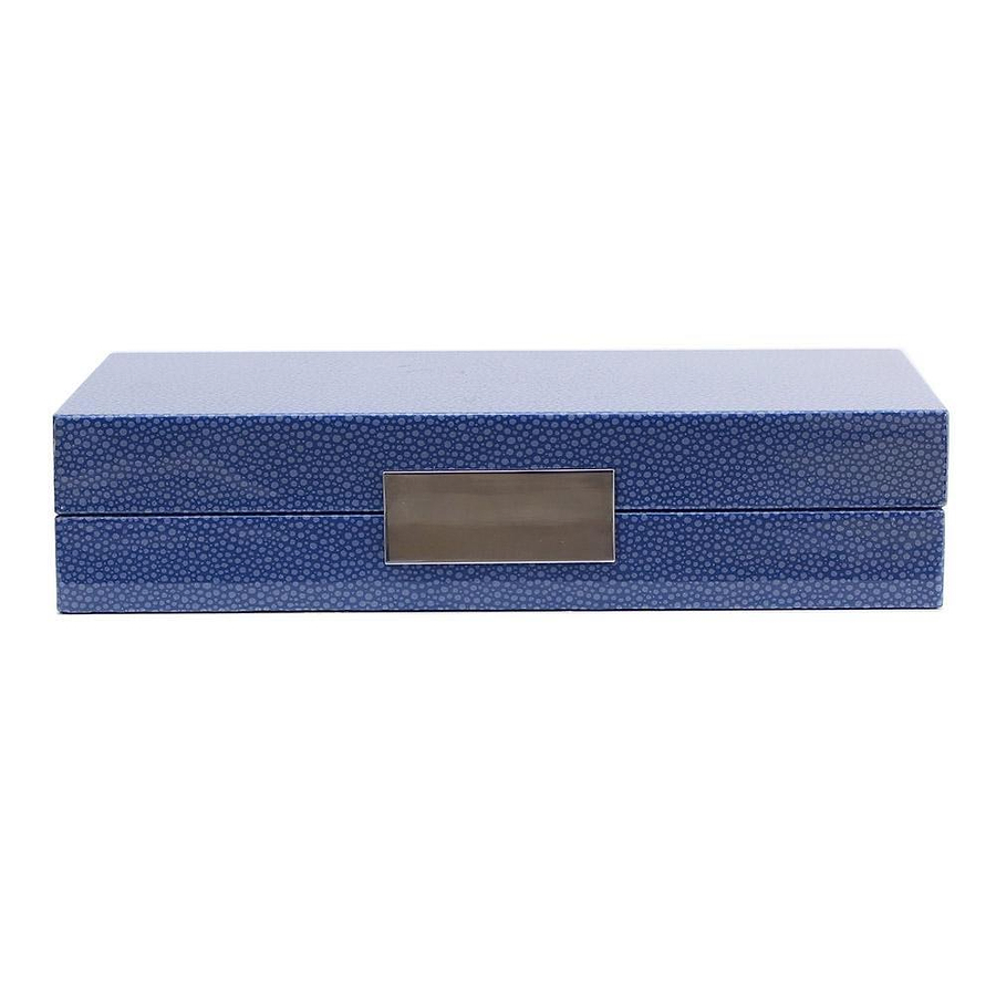 Blue Shagreen Box With Silver - Addison Ross Ltd UK