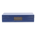 Blue Shagreen Box With Silver