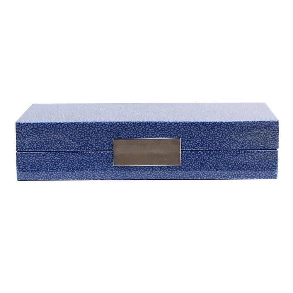 Blue Shagreen Box With Silver - Addison Ross Ltd UK