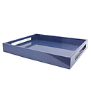 Blue Shagreen Medium Lacquered Serving Tray