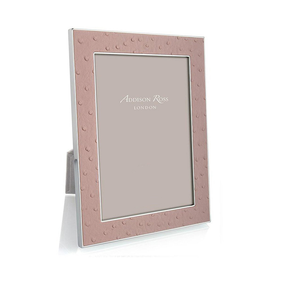 Blush Ostrich & Silver Frame - Addison Ross Ltd UK