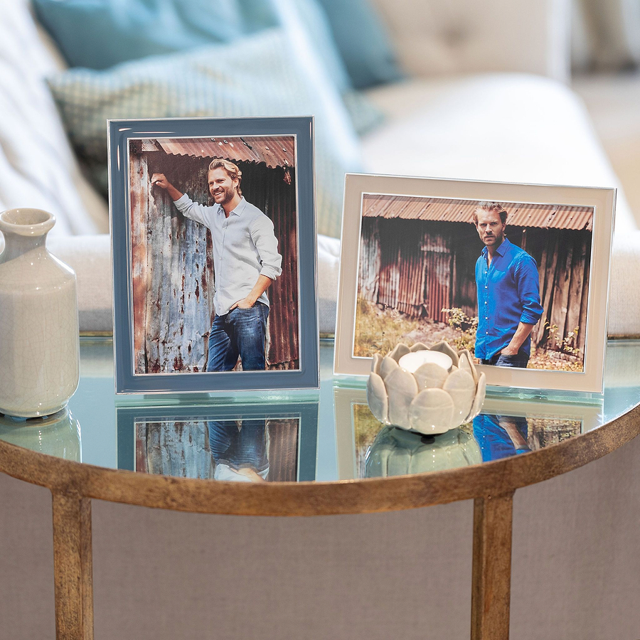 Cappuccino Enamel & Silver Frame - Addison Ross Ltd UK