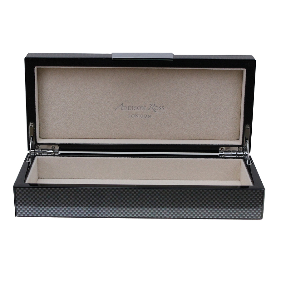 Carbon Fibre Lacquer Box with Silver - Addison Ross Ltd UK