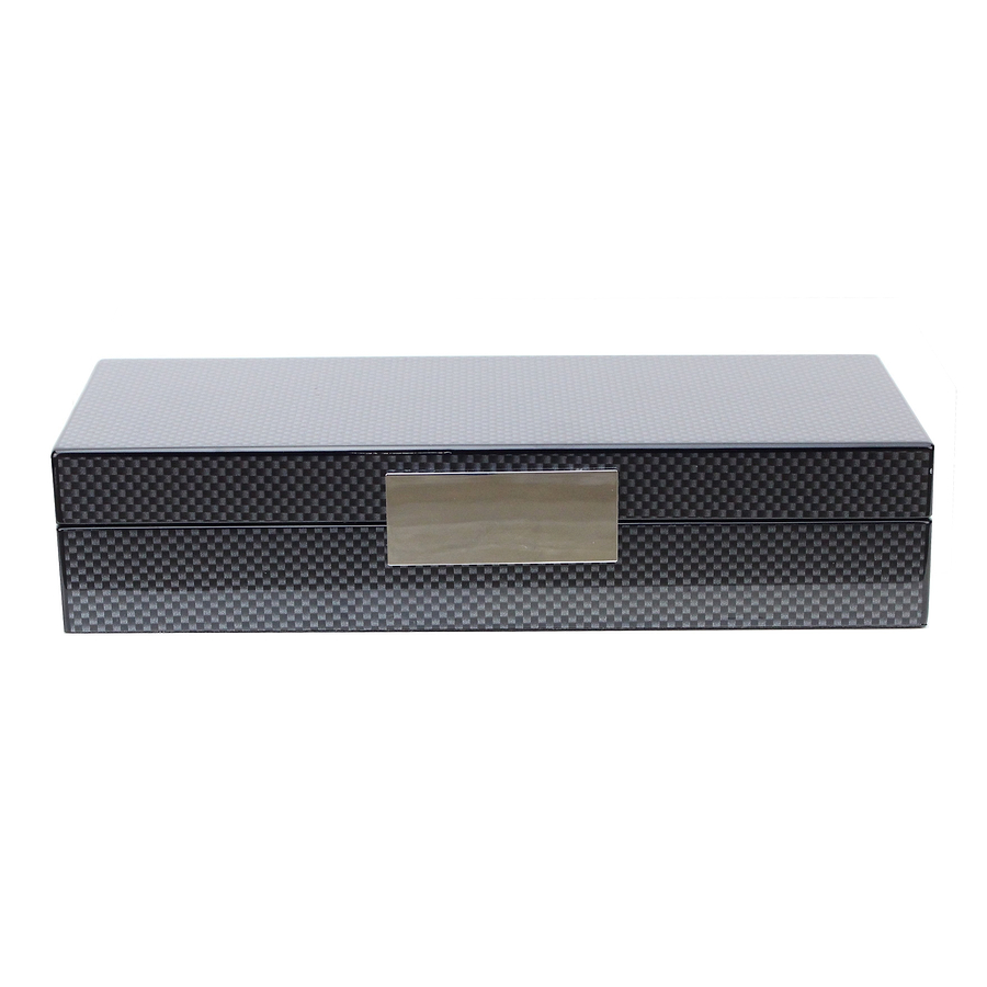 Carbon Fibre Lacquer Box with Silver - Addison Ross Ltd UK