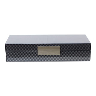 Carbon Fibre Lacquer Box with Silver