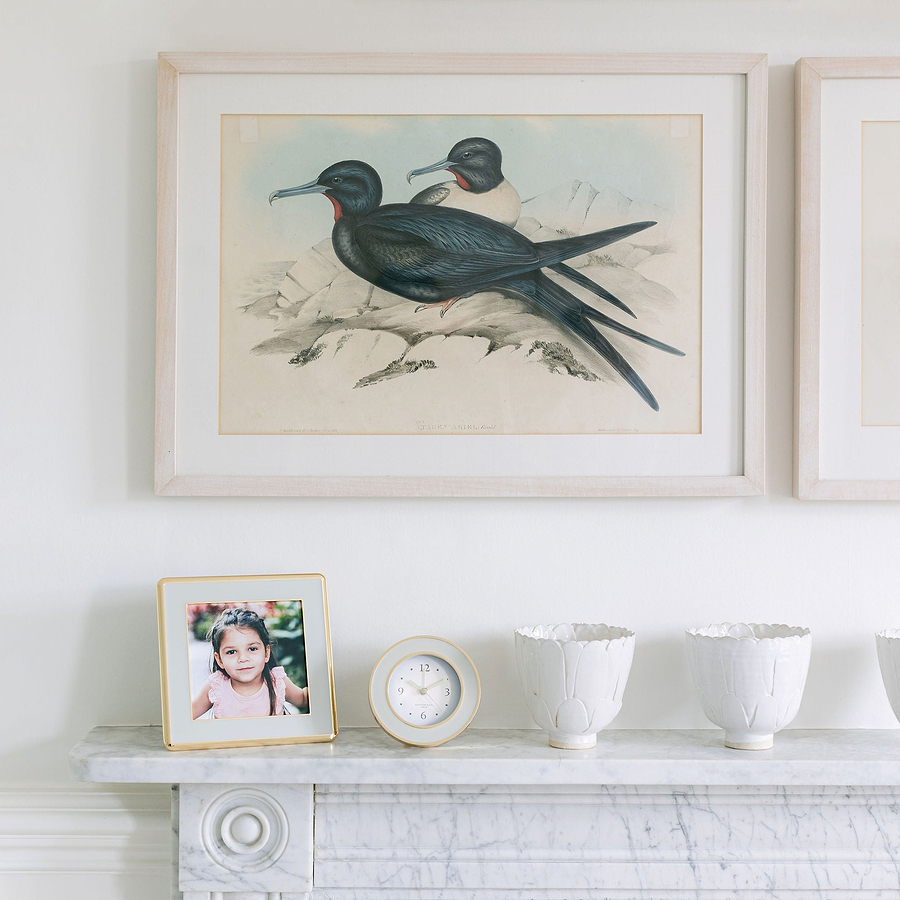 Chiffon Grey Enamel & Gold Curve Frame - Addison Ross Ltd UK