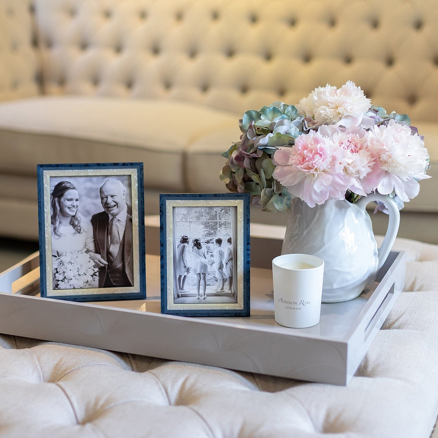 Chiffon Grey Large Lacquered Ottoman Tray - Addison Ross Ltd UK