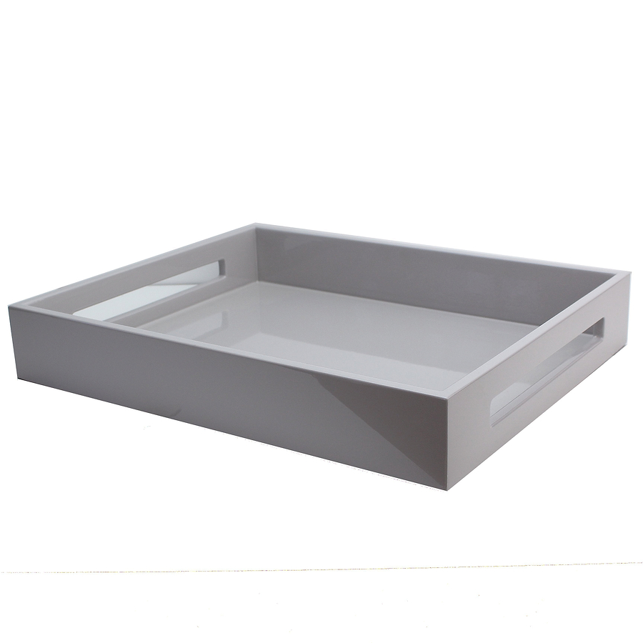 Chiffon Grey Medium Lacquered Serving Tray - Addison Ross Ltd UK