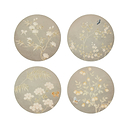 Grey Chinoiserie Coasters - Set of 4