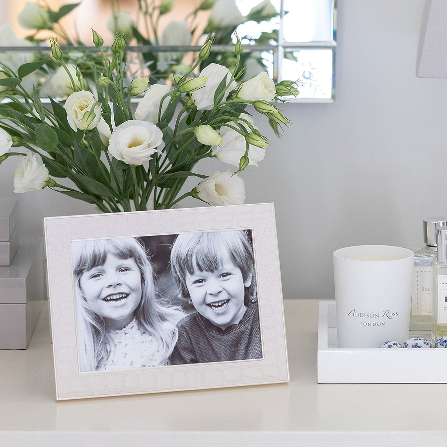Cream Croc & Silver Frame - Addison Ross Ltd UK