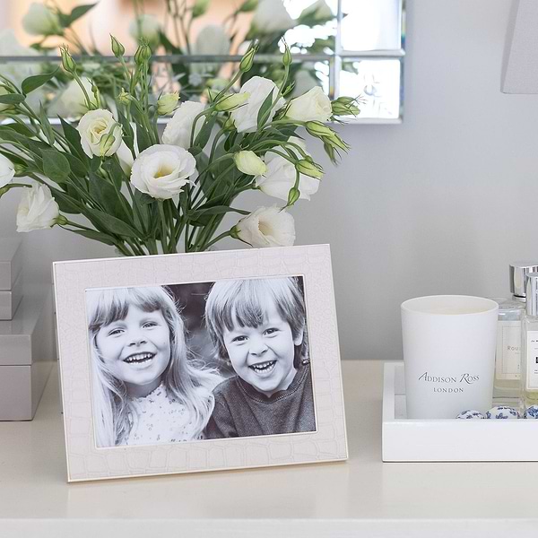 Cream Croc & Silver Frame - Addison Ross Ltd UK
