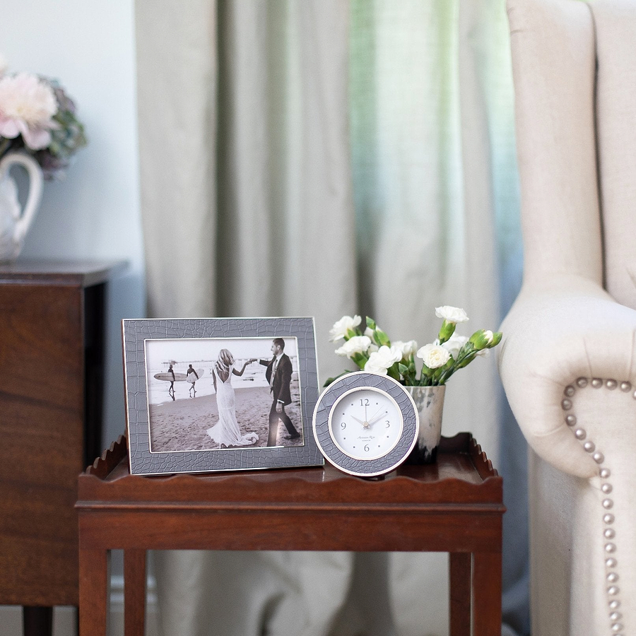 Dove Croc Silver Alarm Clock - Addison Ross Ltd UK