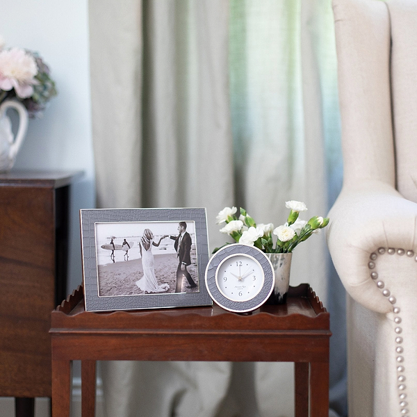 Dove Croc Silver Alarm Clock - Addison Ross Ltd UK