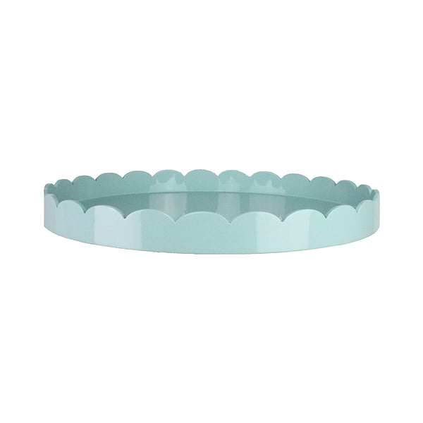 Eau de Nil Round Large Lacquered Scallop Tray - Addison Ross Ltd UK