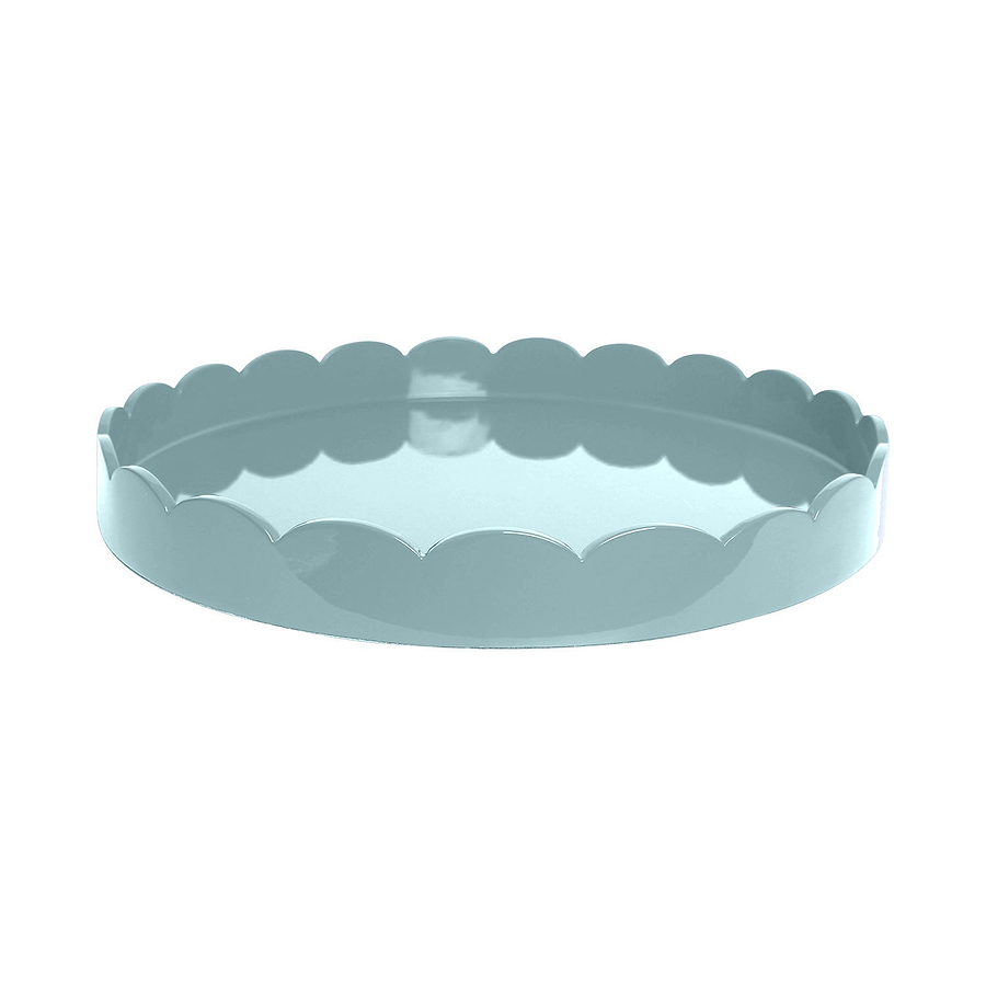 Eau De Nil Round Medium Lacquered Scallop Tray - Addison Ross Ltd UK