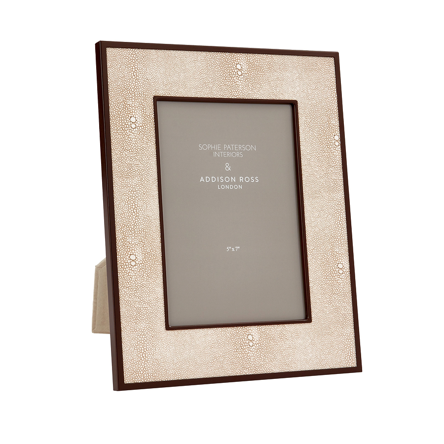 Ecru Faux Shagreen & Bronze Photo Frame - Addison Ross Ltd UK