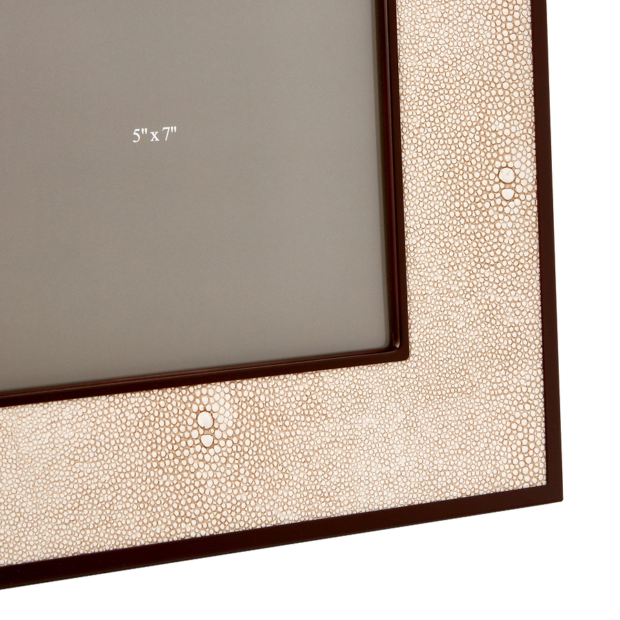 Ecru Faux Shagreen & Bronze Photo Frame - Addison Ross Ltd UK