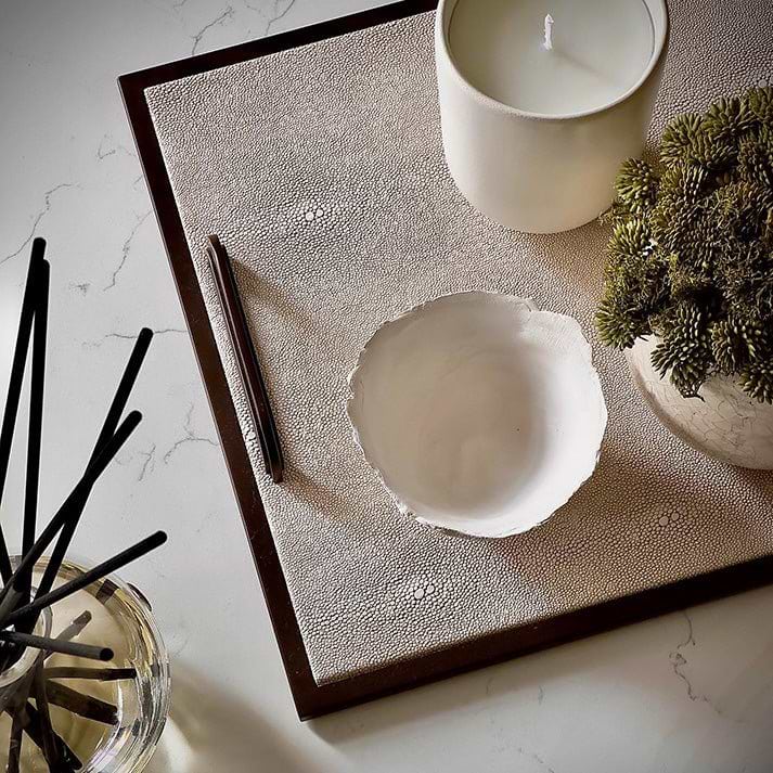 Ecru Faux Shagreen Tray - Addison Ross Ltd UK