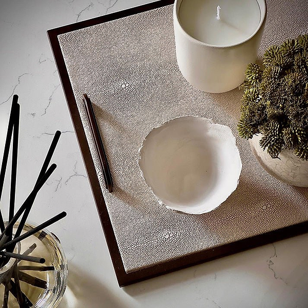 Ecru Faux Shagreen Tray - Addison Ross Ltd UK