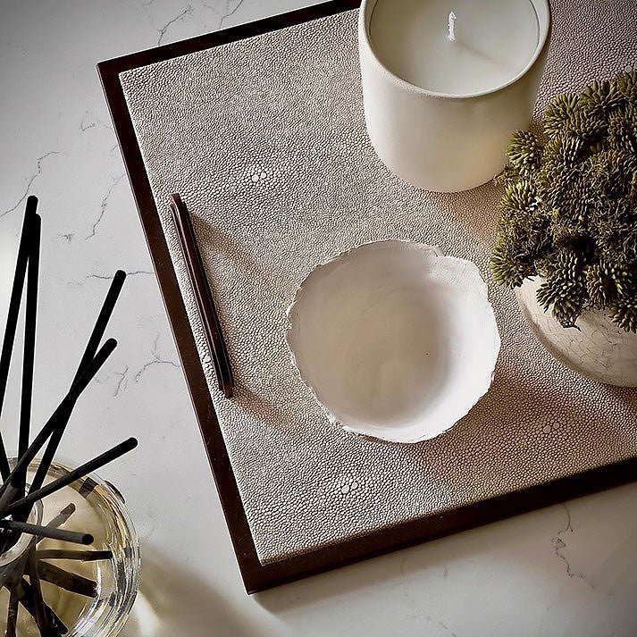 Ecru Faux Shagreen Tray - Addison Ross Ltd UK